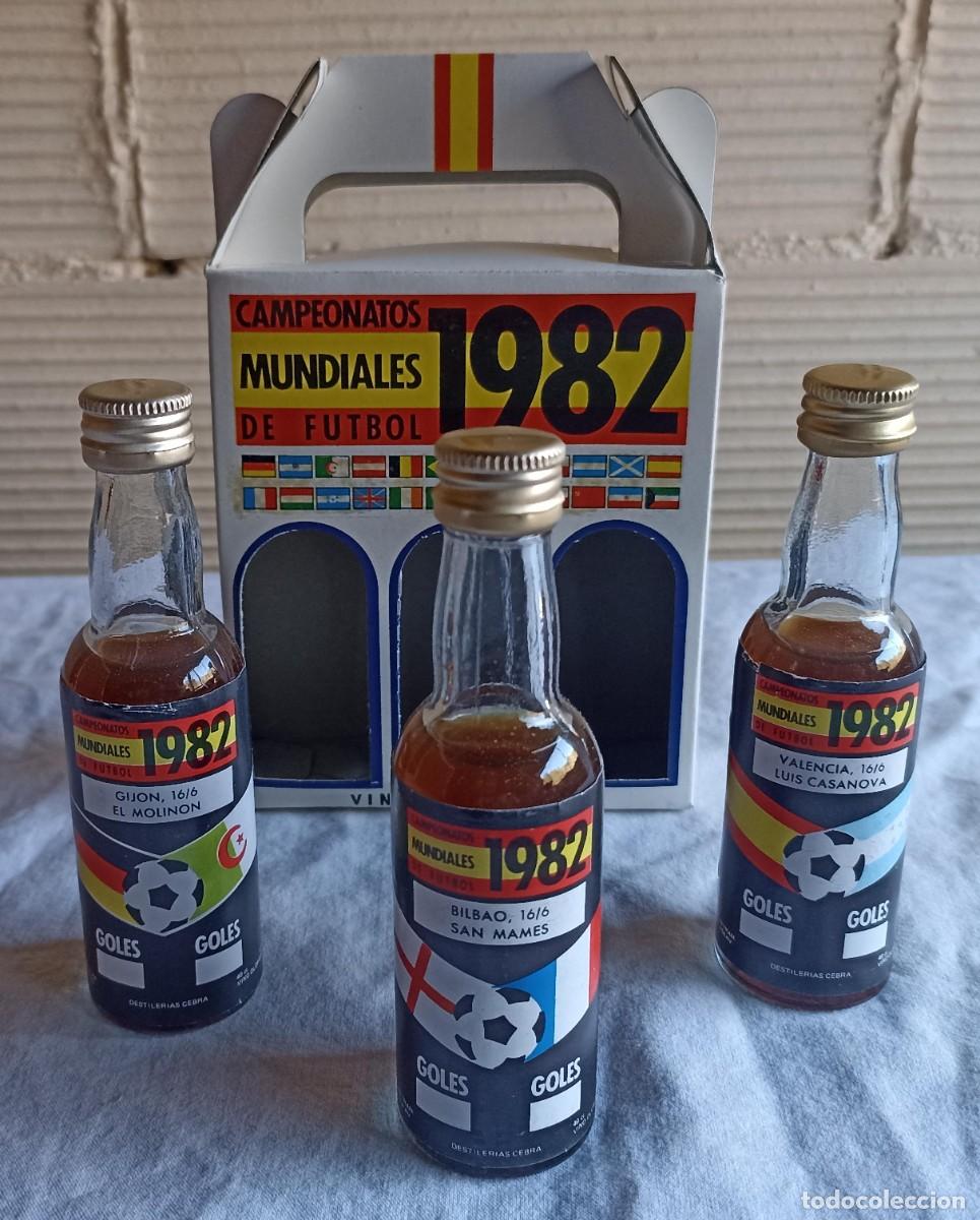 Collectionnisme de vins et liqueurs: Caja 3 botellines Campeonatos Mundiales de F&uacute;tbol 1982