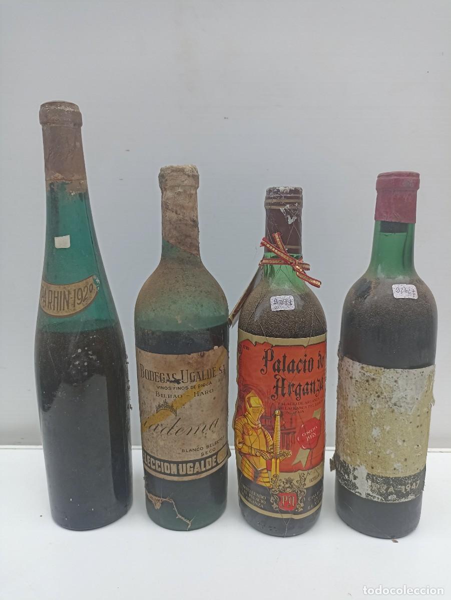 Coleccionismo de vinos y licores: Lote 4 botellas de vino 1920 Paternina, 1937 Ugalde, 1947 Bilbainas, 1958 Arganza