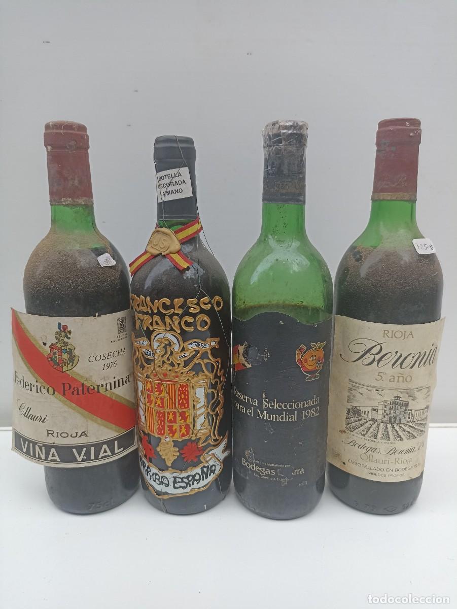 Sammlung von Weinen und Lik&ouml;ren: Lote 4 botellas de vino 1976 Paternina, 1979 Beronia, 1982 Mundial, Francisco Franco