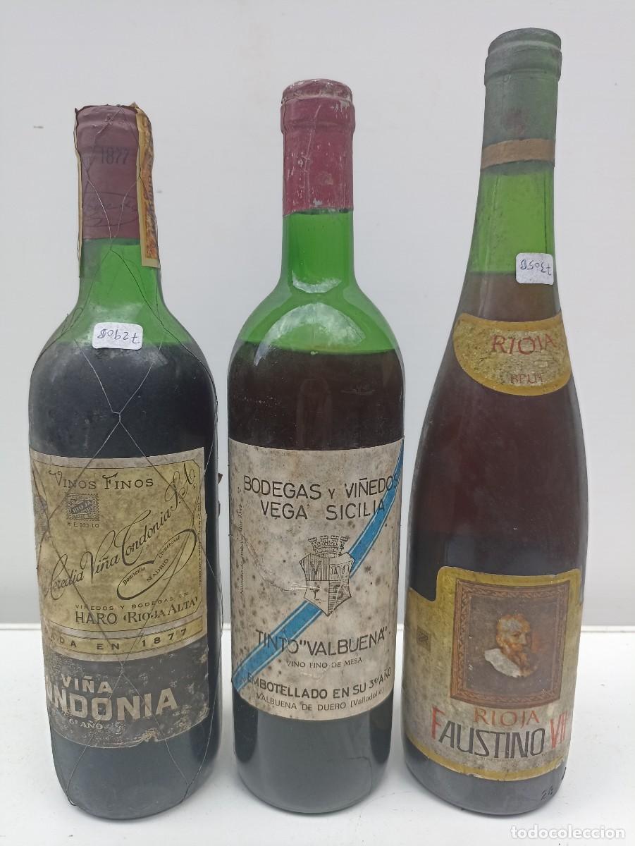 Collection of wines and liquors: Lote 3 botellas de vino Faustino VII, Vi&ntilde;a Tondonia 6&ordm; a&ntilde;o, Vega Sicilia Tinto Valbuena 3&ordm; A&ntilde;o