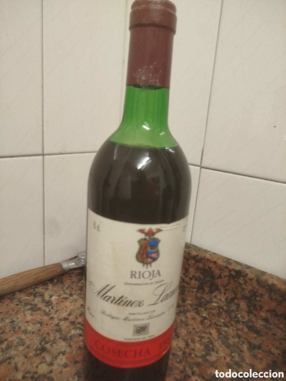 Colecionismo de vinhos e licores: Botella de vino tinto Mart&iacute;nez Lacuesta 1988