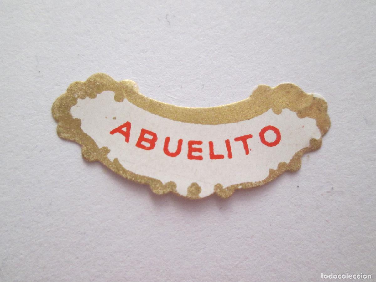 Colecionismo de vinhos e licores: ETIQUETA DE CUELLO BOTELLIN MINIATURA - VINO ABUELITO - LOPEZ HERMANOS - MALAGA - 3X0,8 CM