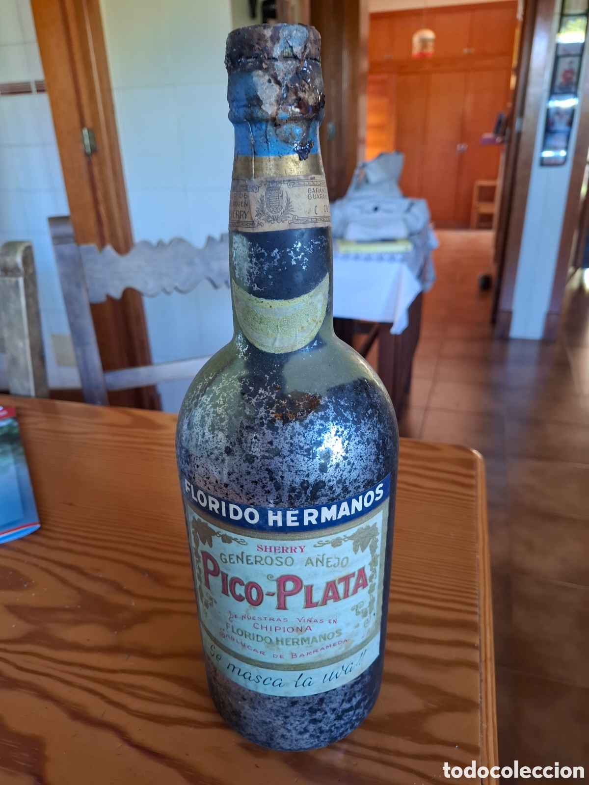 Coleccionismo de vinos y licores: Pico Plata gran botella antigua. Sherry/Jerez