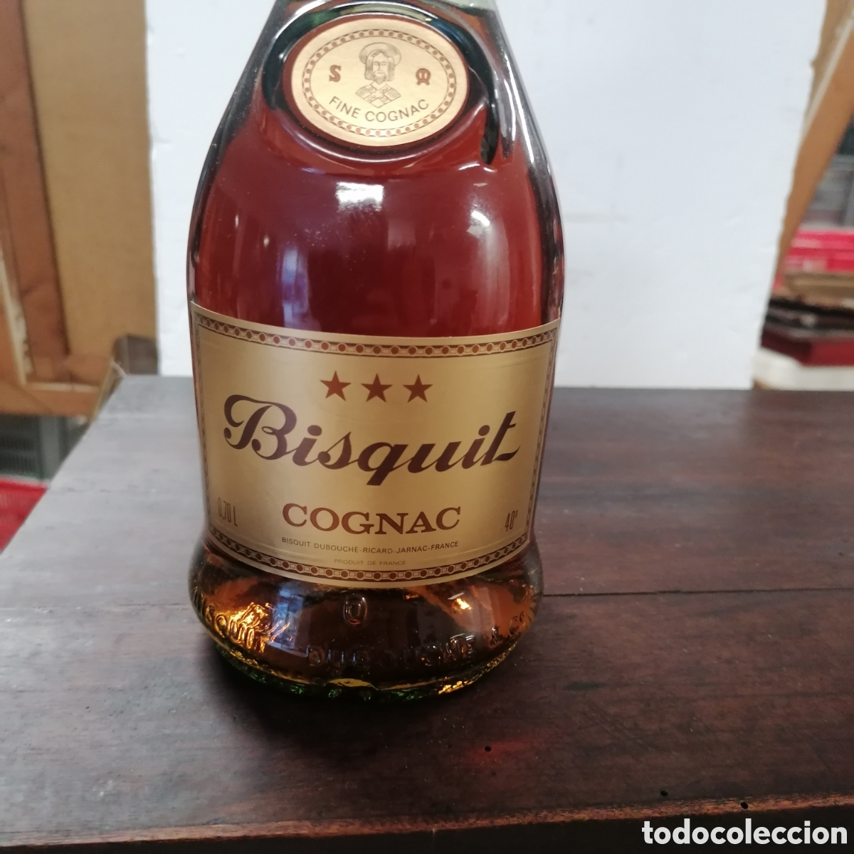 Coleccionismo de vinos y licores: Botella de Cognac Bisquit - Foto 4