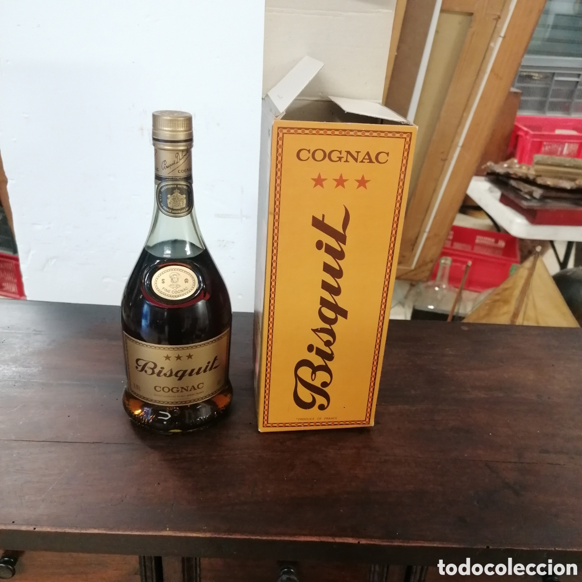 Sammlung von Weinen und Lik&ouml;ren: Botella de Cognac Bisquit