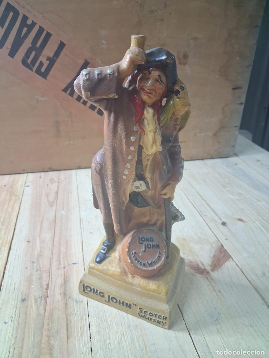Coleccionismo de vinos y licores: Figura Long John Scotch Whisky en resina/l&aacute;tex?. Publicidad vintage.