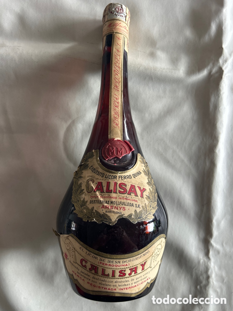 Coleccionismo de vinos y licores: Antigua botella licor Calisay