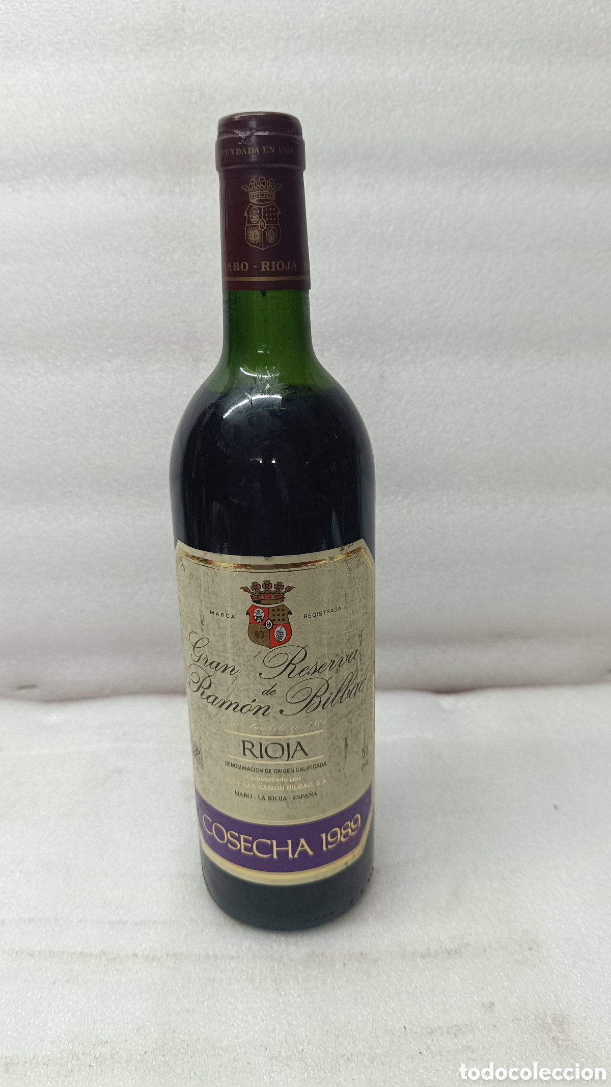 Coleccionismo de vinos y licores: BOTELLA VINO GRAN RESERVA RAMON BILBAO 1989