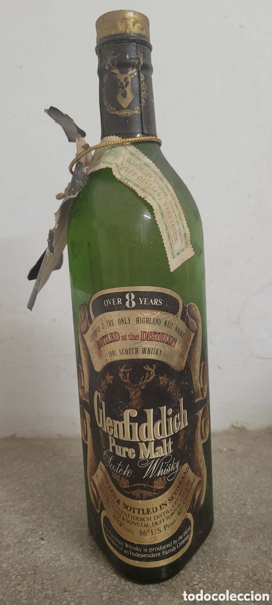 Coleccionismo de vinos y licores: Whisky Glenfiddich, 8 years, sin abrir,precinto, a&ntilde;os 70