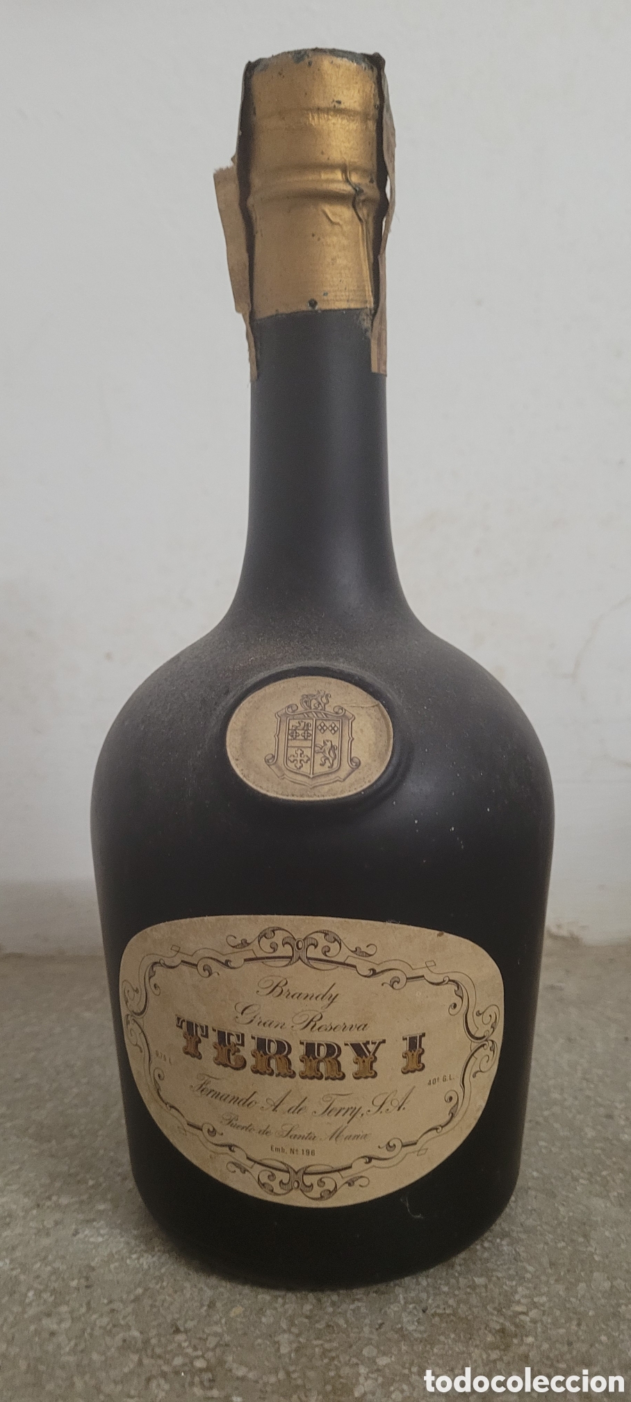 Coleccionismo de vinos y licores: Brandy Terry I, gran reserva, sin abrir, precinto, a&ntilde;os 70