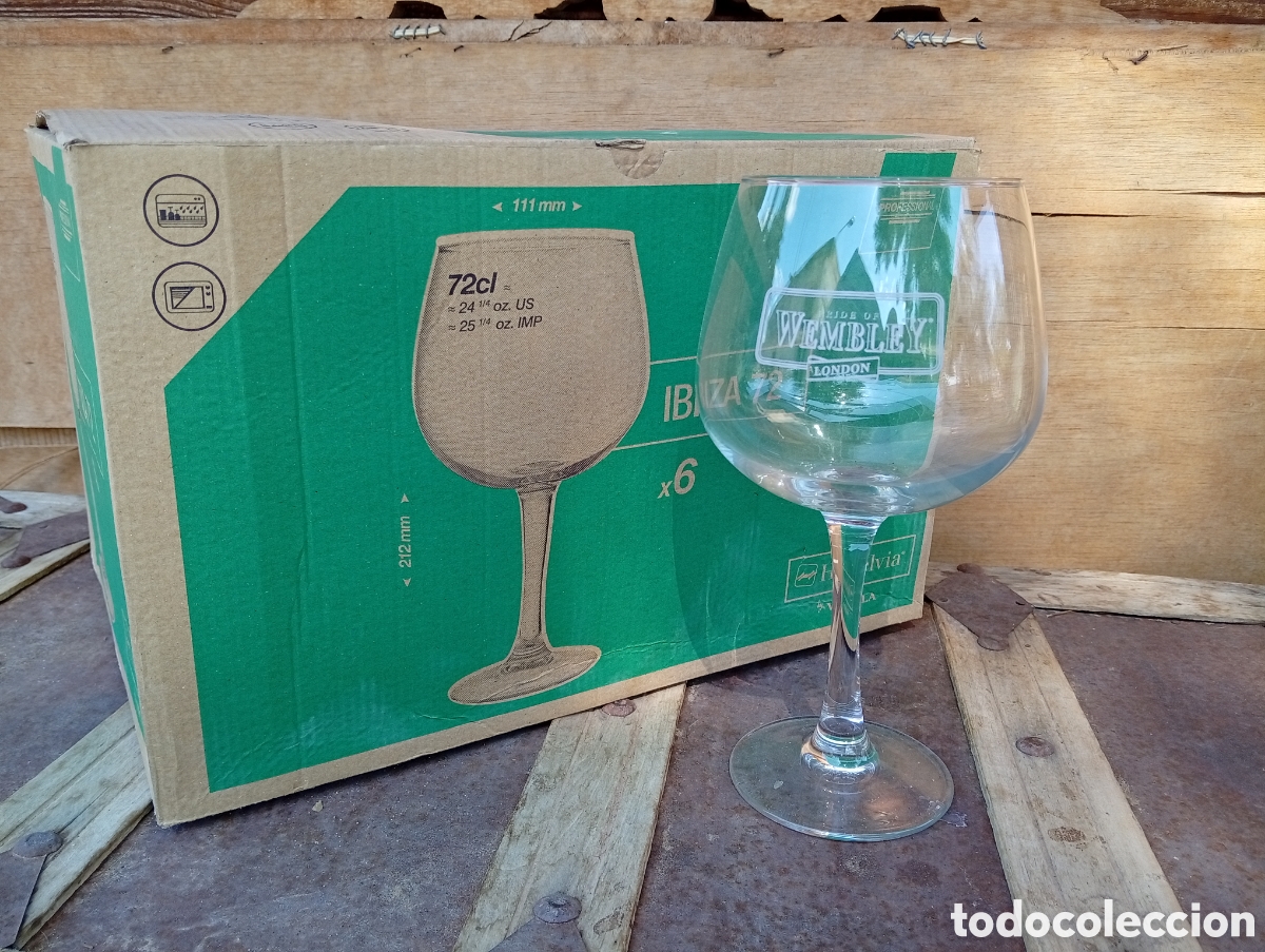 Coleccionismo de vinos y licores: 6 COPAS WEMBLEY, EN CAJA.