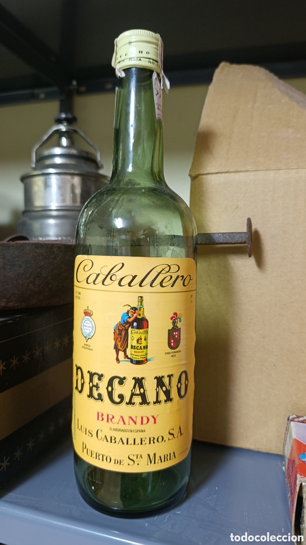 Coleccionismo de vinos y licores: Botella Brandy Decano luis Caballero