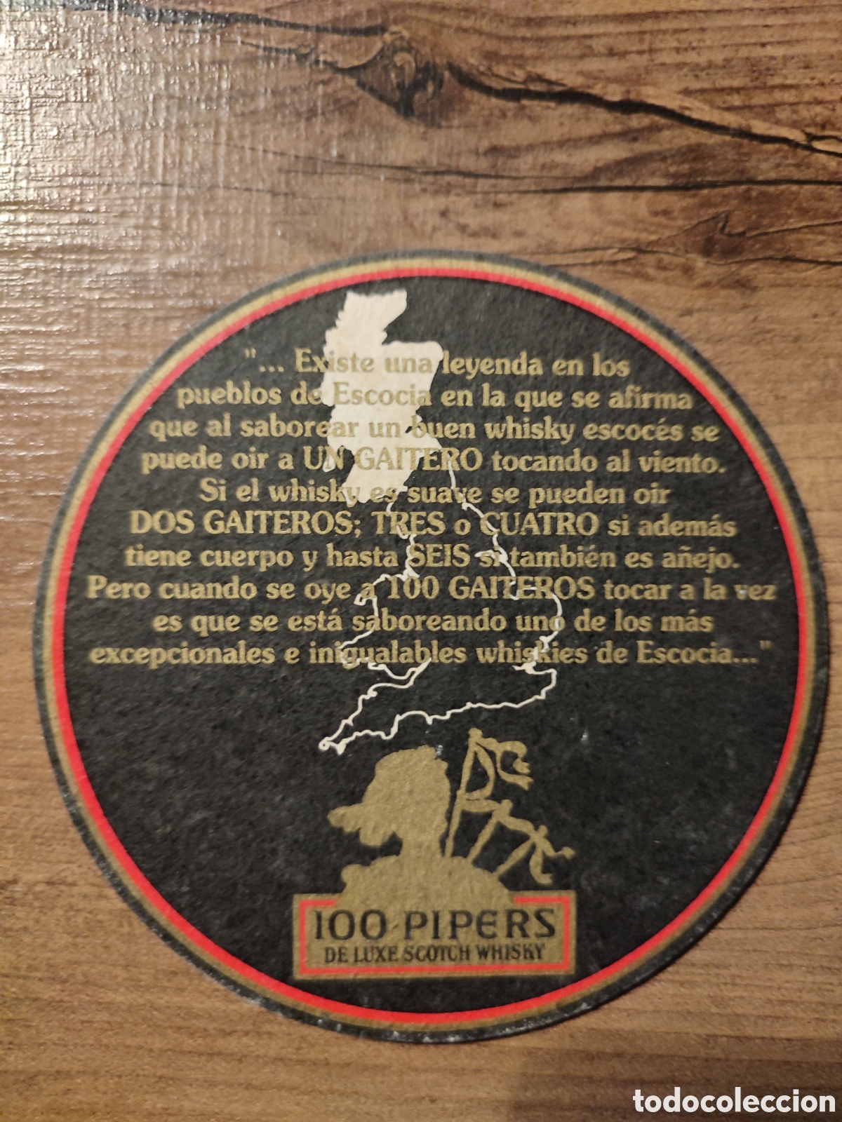 Coleccionismo de vinos y licores: Posavaso Whisky 100 Pipers