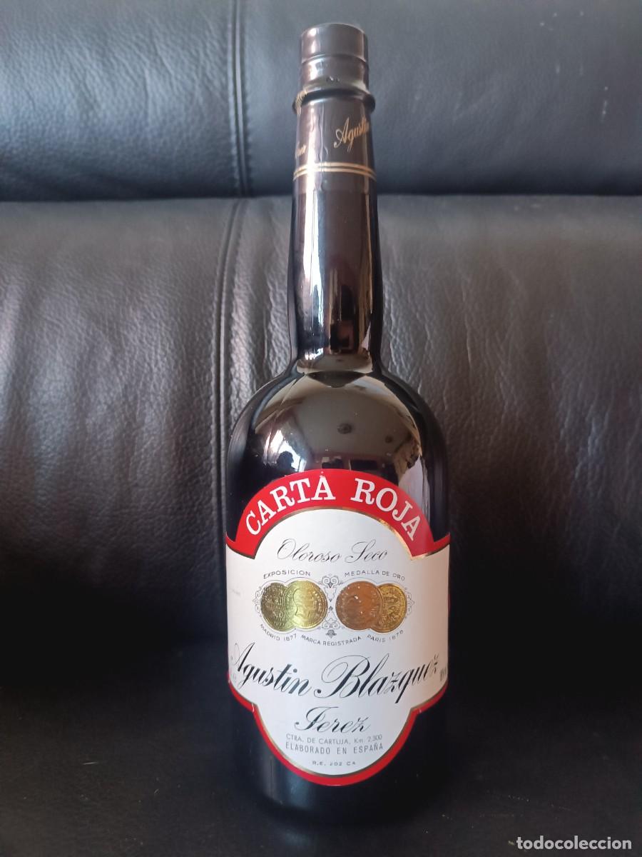 Coleccionismo de vinos y licores: Botella Hist&oacute;rica Carta Roja - Agust&iacute;n Bl&aacute;zquez (Jerez)