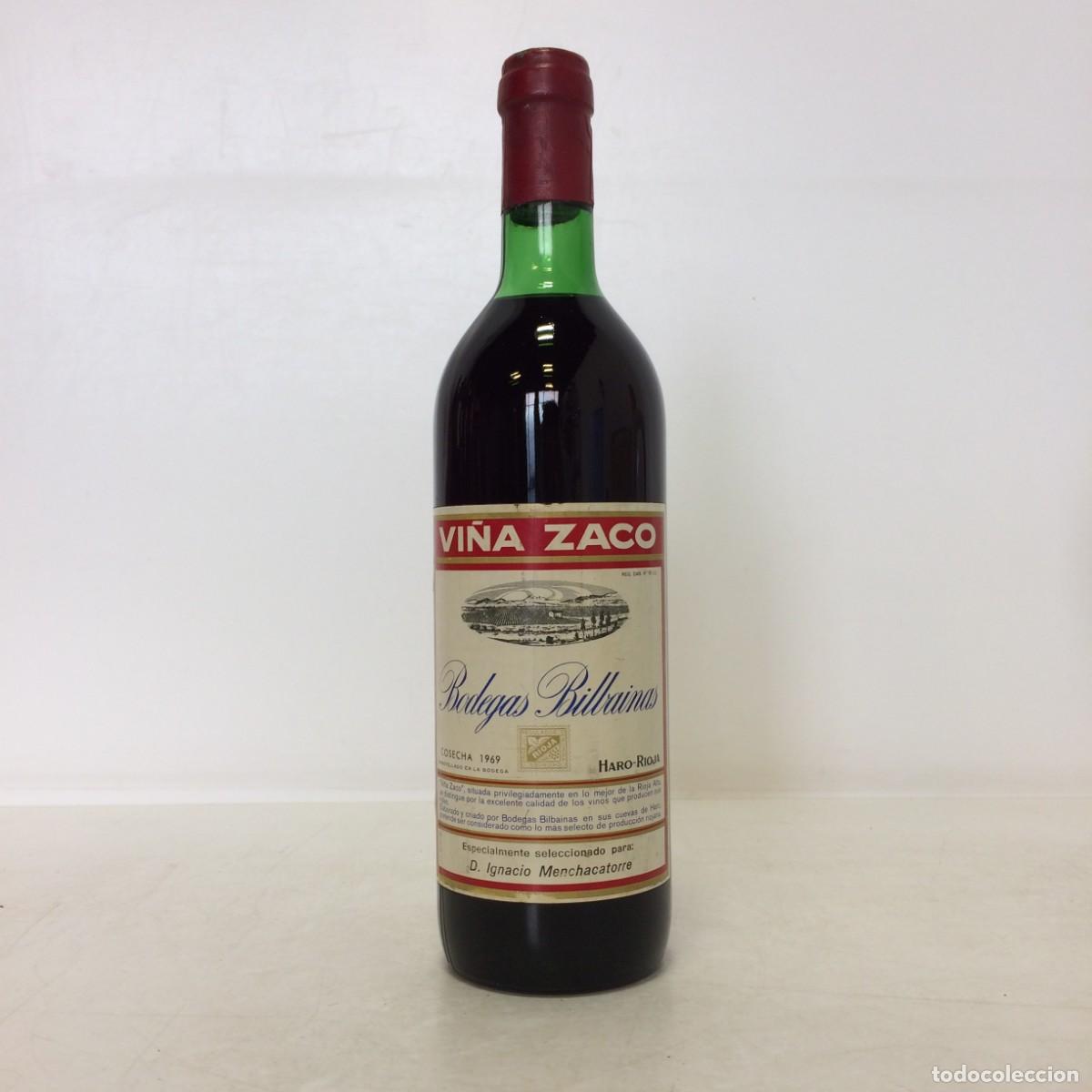 Coleccionismo de vinos y licores: Vino: 1969 Vi&ntilde;a Zaco Crianza, Bodegas Bilbainas (Rioja)