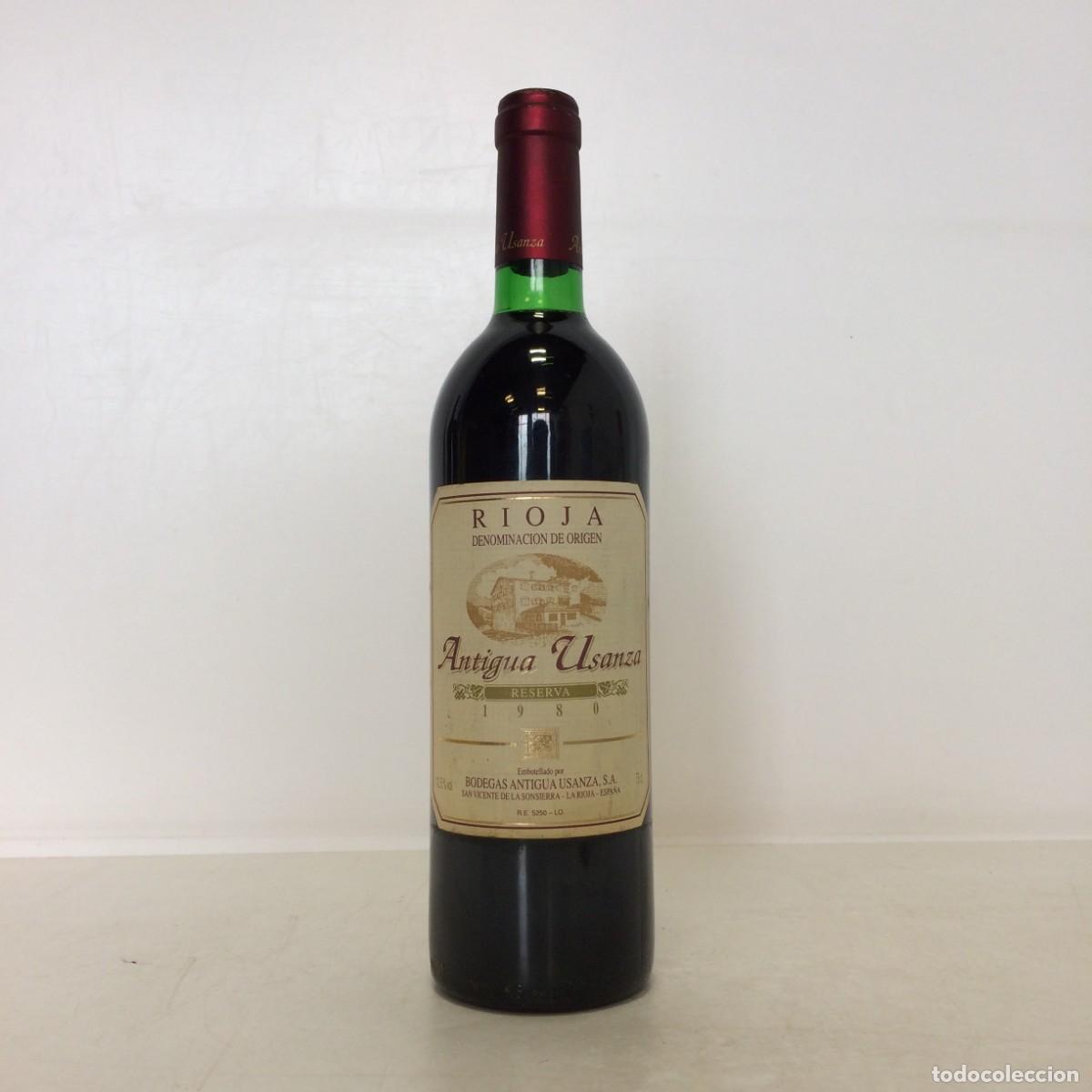 Coleccionismo de vinos y licores: Vino: 1980 Antigua Usanza Reserva, Bodegas Antigua Usanza (Rioja)