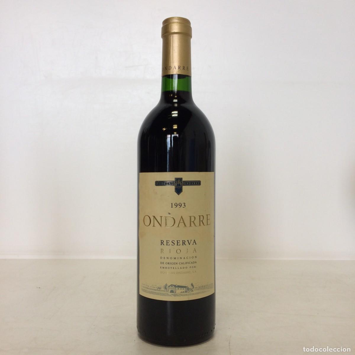 Coleccionismo de vinos y licores: Vino: 1993 Ondarre Reserva, Bodegas Ondarre (Rioja)