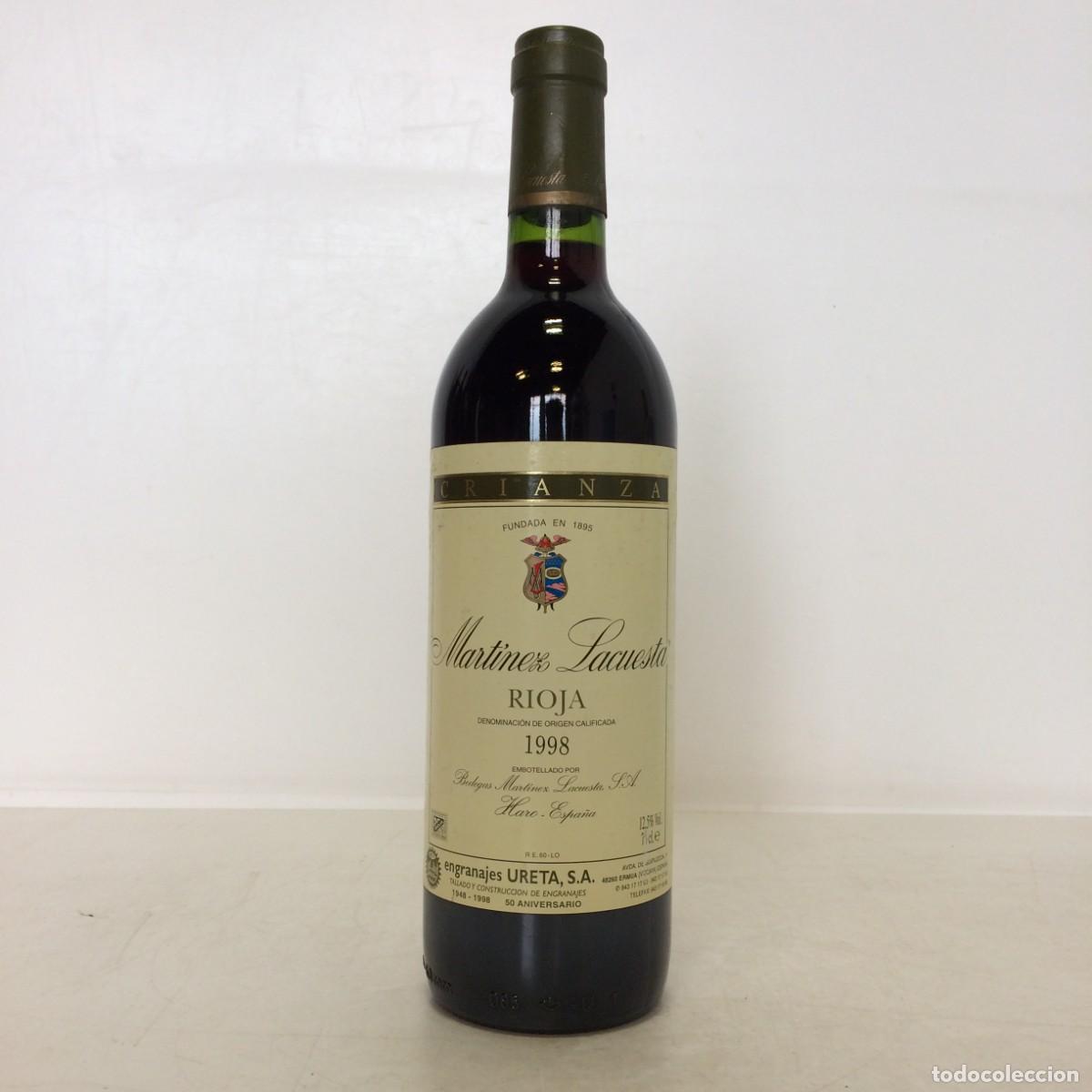 Coleccionismo de vinos y licores: Vino: 1998 Martinez Lacuesta Crianza, Bodegas Martinez Lacuesta (Rioja)