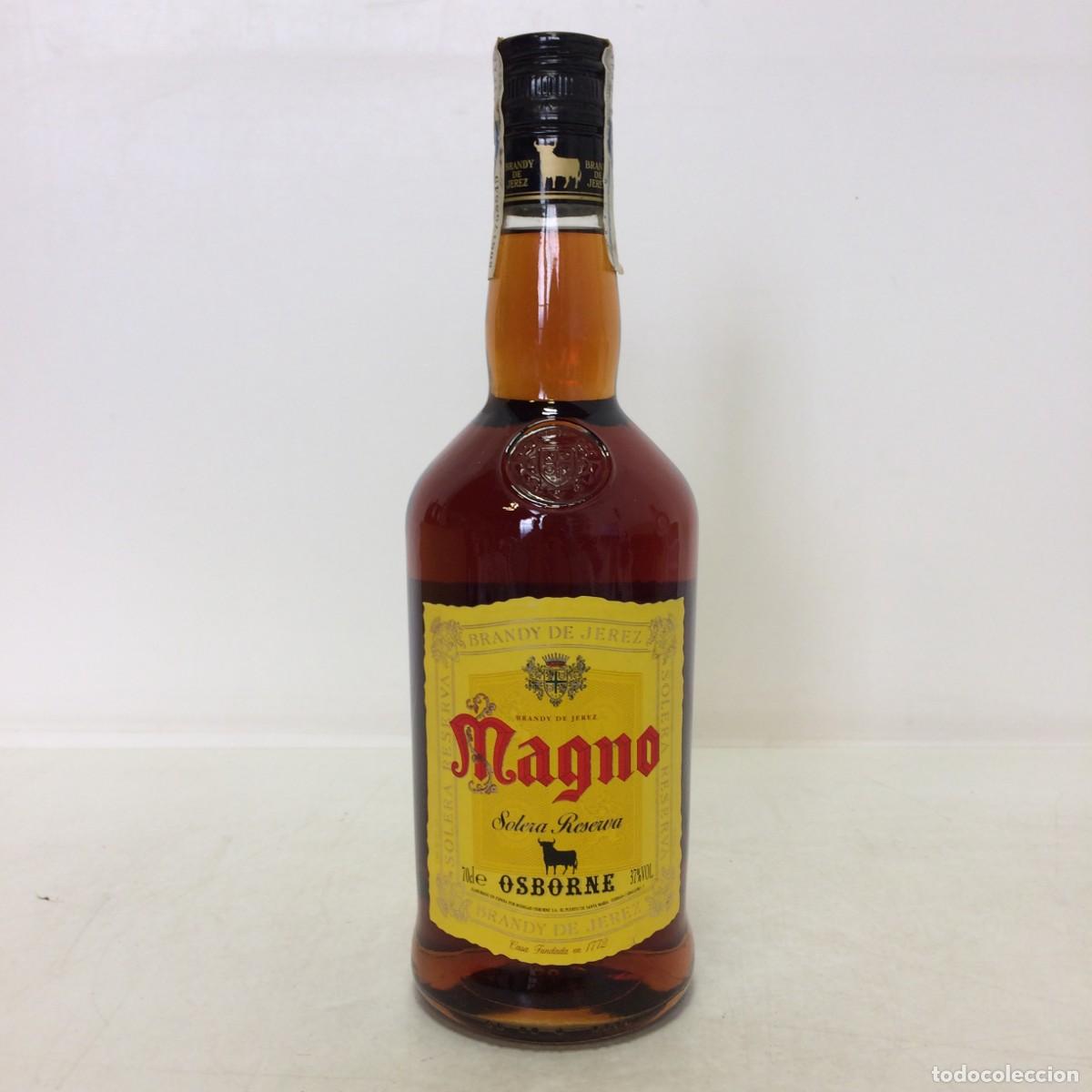 Coleccionismo de vinos y licores: Brandy: Magno Solera Reserva, Osborne, Brandy de Jerez (Jerez)