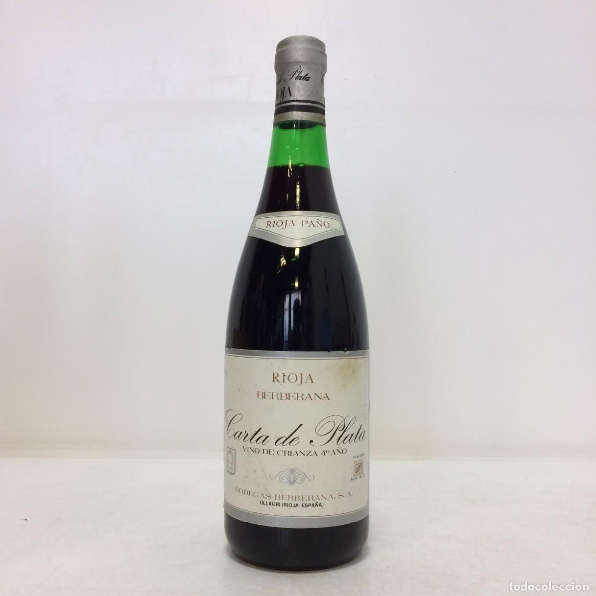 Coleccionismo de vinos y licores: Vino: N.V. Carta de Plata, Vino de Crianza 4&ordm; A&ntilde;o, Bodegas Berberana (Rioja)