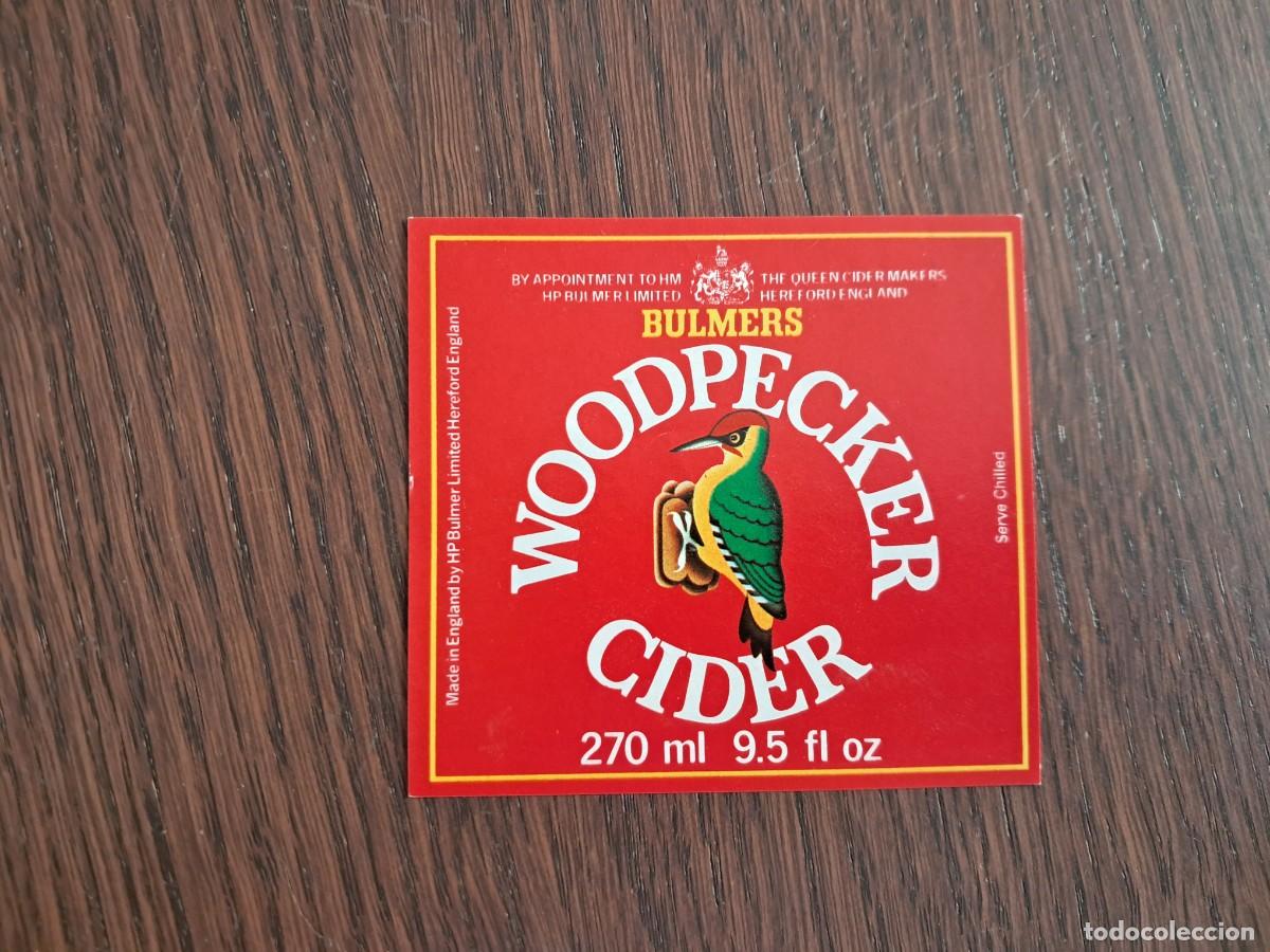 Coleccionismo de vinos y licores: etiqueta de sidra, Bulmers, woodpecker. cider.