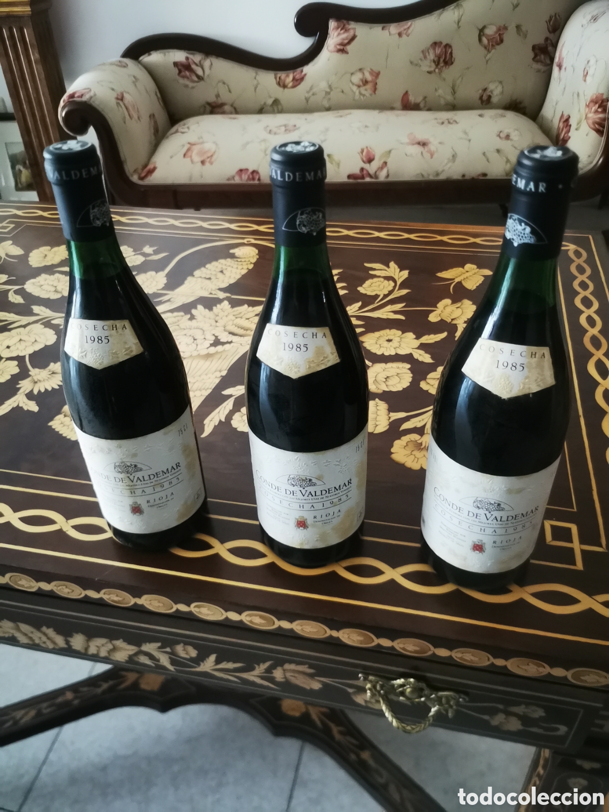 Coleccionismo de vinos y licores: 3 botellas conde de Valdemar 1985