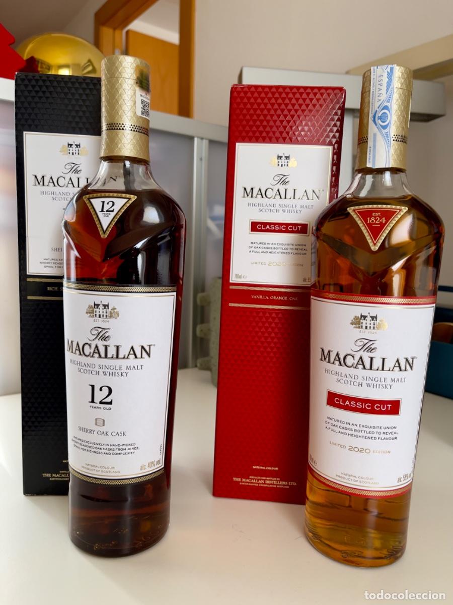 Coleccionismo de vinos y licores: Lote Whisky Macallan (1 CLASSIC CUT 2020 + 1 SHERRY OAK CASK 12 a&ntilde;os)
