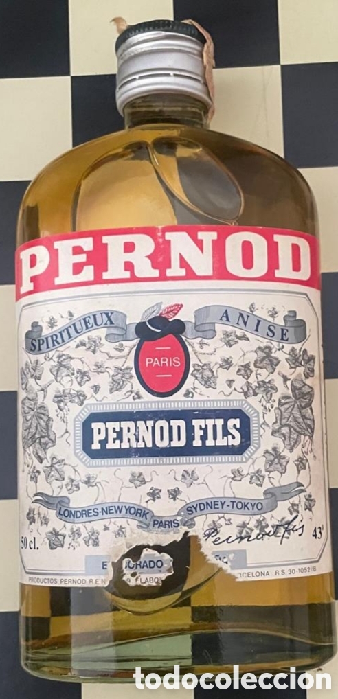 Coleccionismo de vinos y licores: Botella Vintage Aperitivo Pernod Fils - 50 cl / 43&deg; - Barcelona (A&ntilde;os 70 sin abrir)