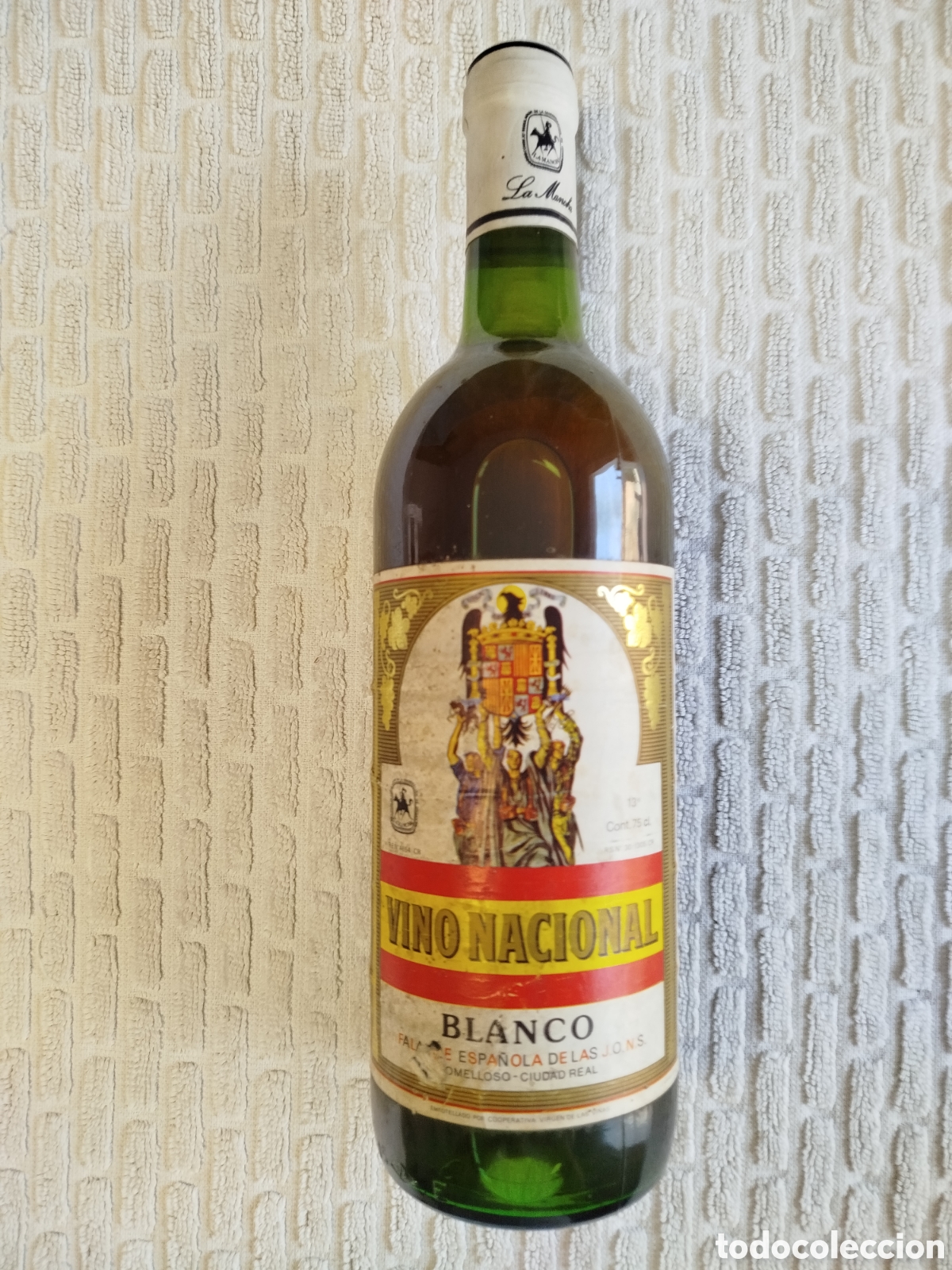 Coleccionismo de vinos y licores: Botella vino 75 cl. nacional Cooperativa Virgen de las Vi&ntilde;as, Tomelloso (Ciudad Real) para la FEJONS