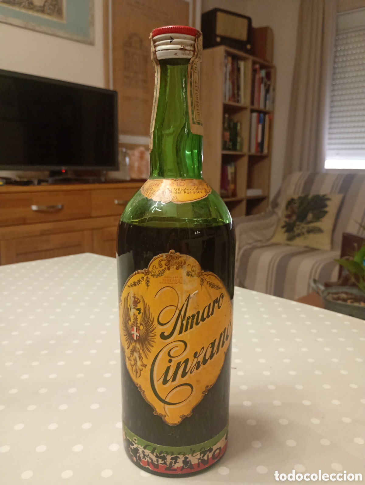 Coleccionismo de vinos y licores: Licor t&oacute;nico digestivo Amaro Cinzano, Tur&iacute;n, Torino, vuermut, vermouth, Italia, tap&oacute;n rosca. sello 8