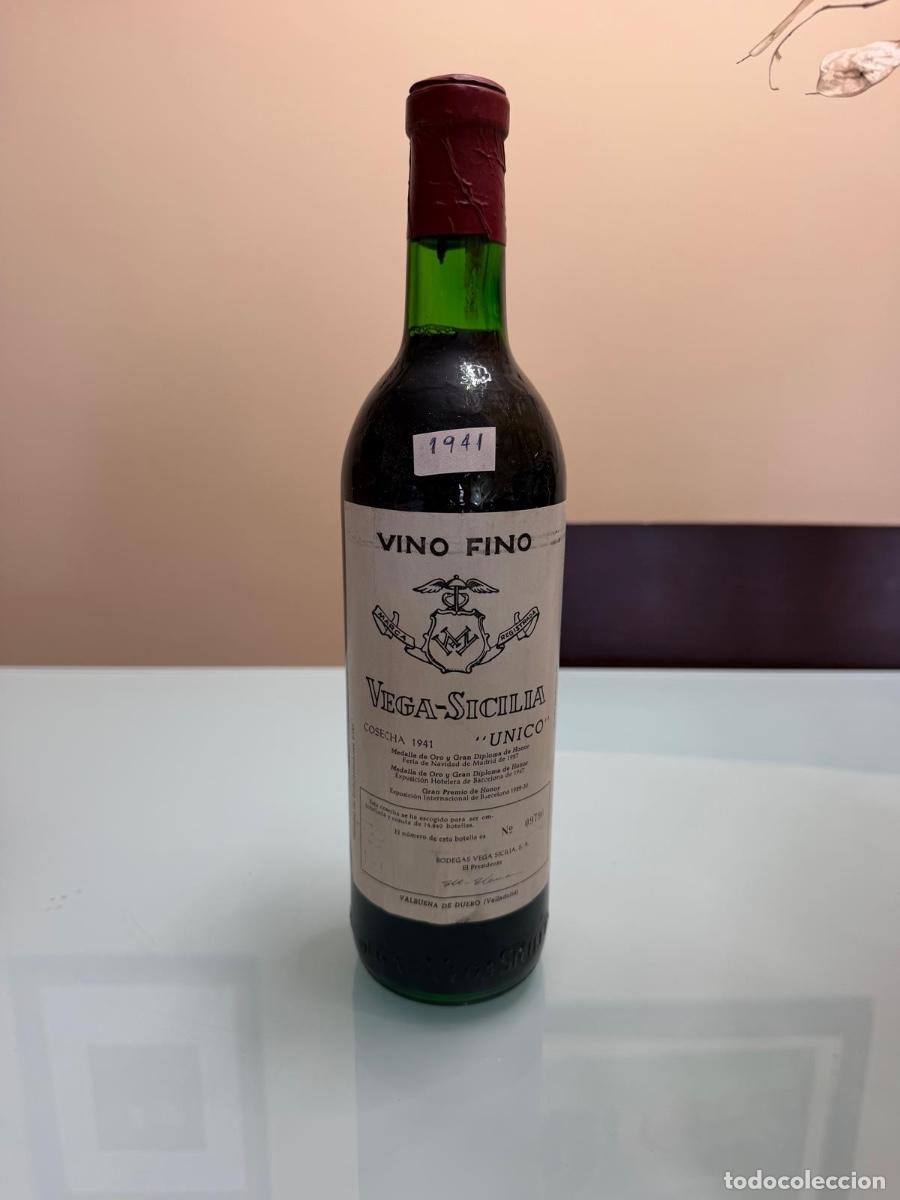 Coleccionismo de vinos y licores: Botella Vega Sicilia a&ntilde;o 1941 buen estado.