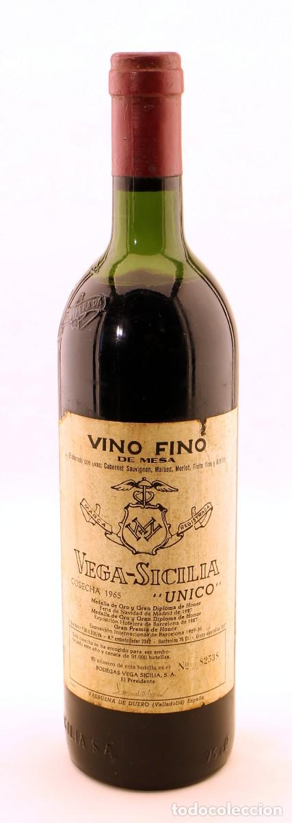 Coleccionismo de vinos y licores: Botella de vino Bodegas Vega Sicilia &rdquo;Unico&rdquo; cosecha de 1965