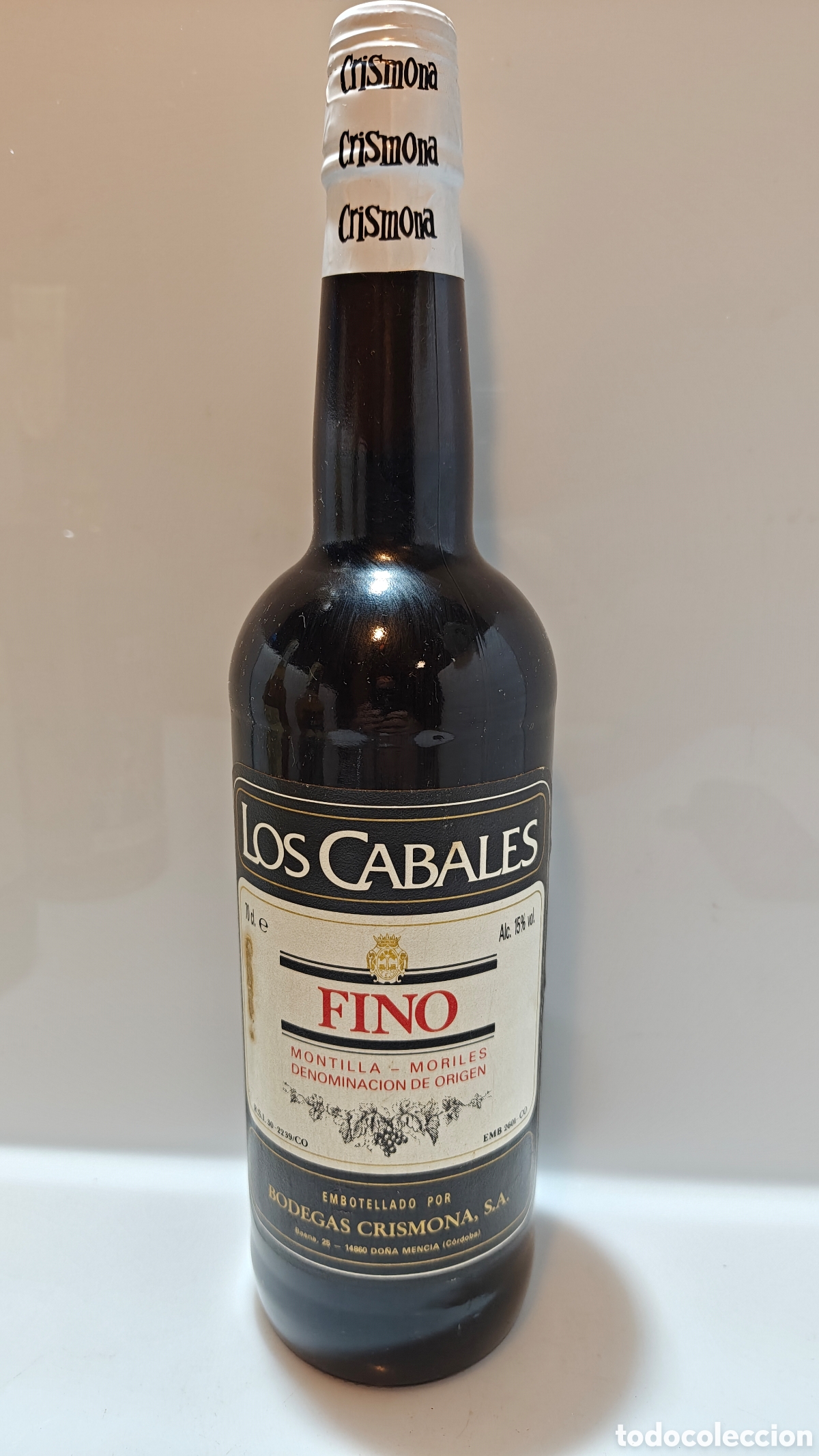 Coleccionismo de vinos y licores: Vino Fino Los Cabales - Bodegas Crismona (D.O. Montilla-Moriles)