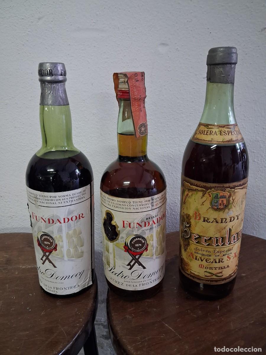 Coleccionismo de vinos y licores: 3 botellas antiguas brandy anos '60