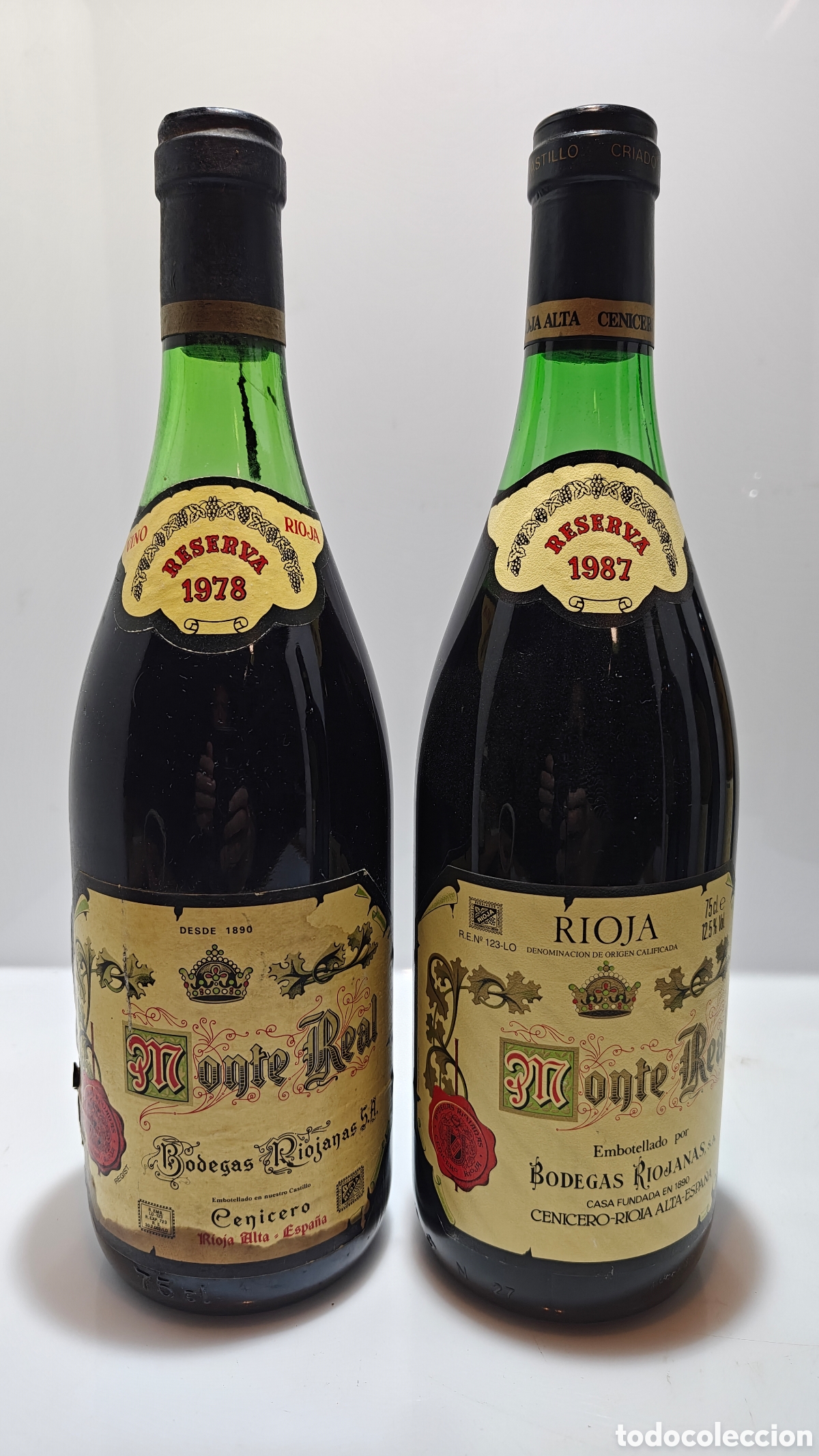 Coleccionismo de vinos y licores: 1978- 1987 Monte Real Reserva Bodegas Riojanas Cenicero