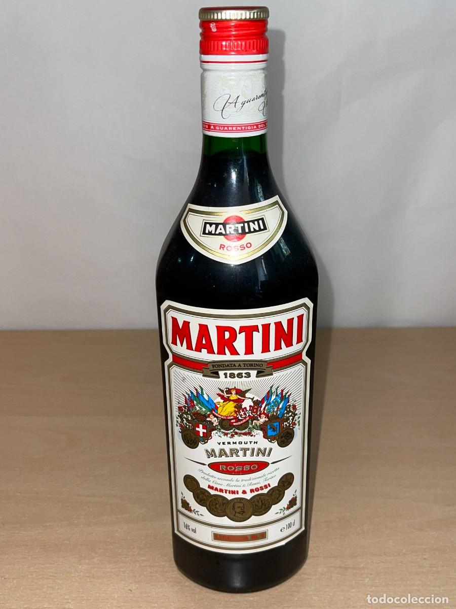 Coleccionismo de vinos y licores: Antigua Botella Vermouth MARTINI Rosso Martini & Rossi Fondata a Torino 1863 1 Litro vermut verm&uacute;