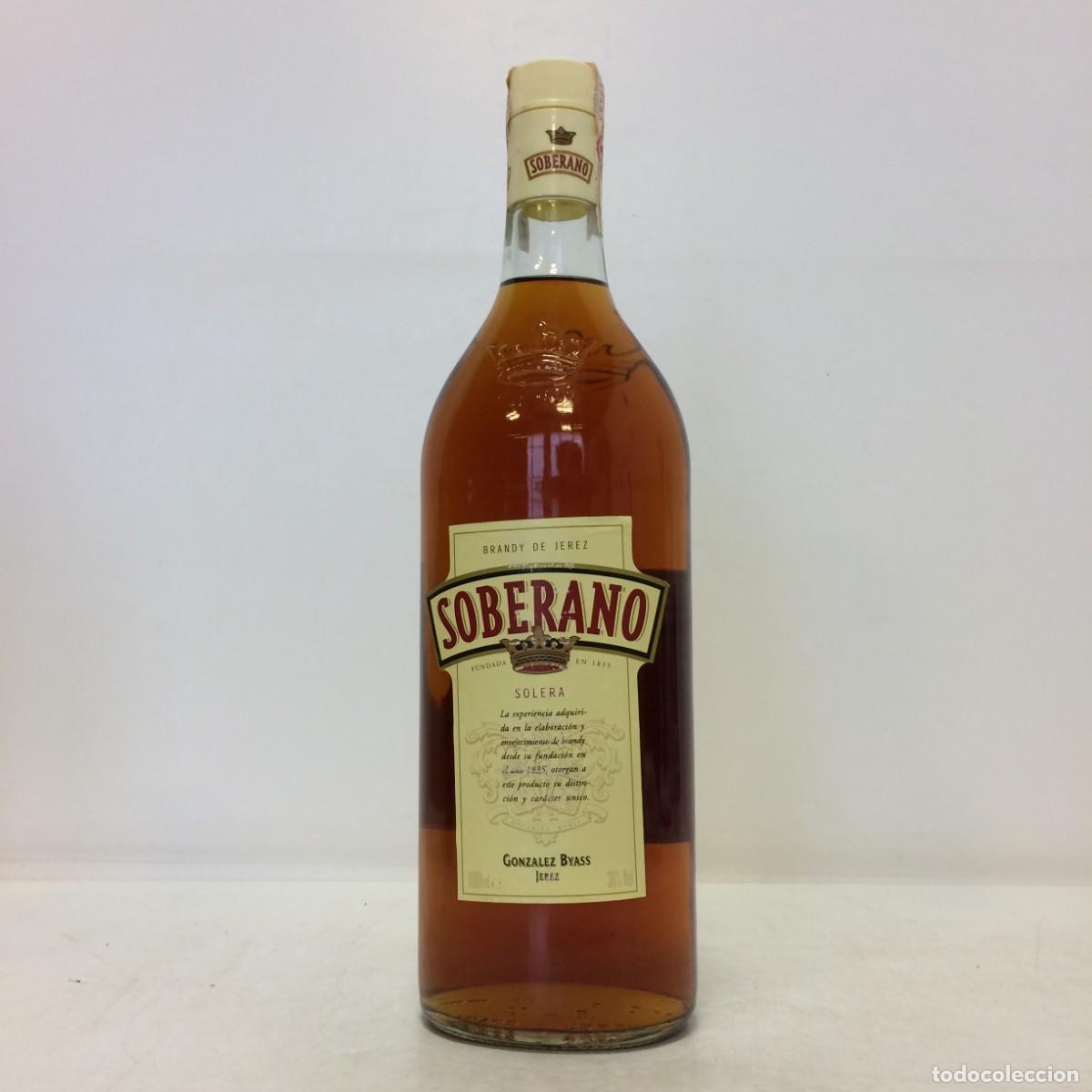 Coleccionismo de vinos y licores: Brandy: Soberano Solera, Gonzalez Byass (Jerez)