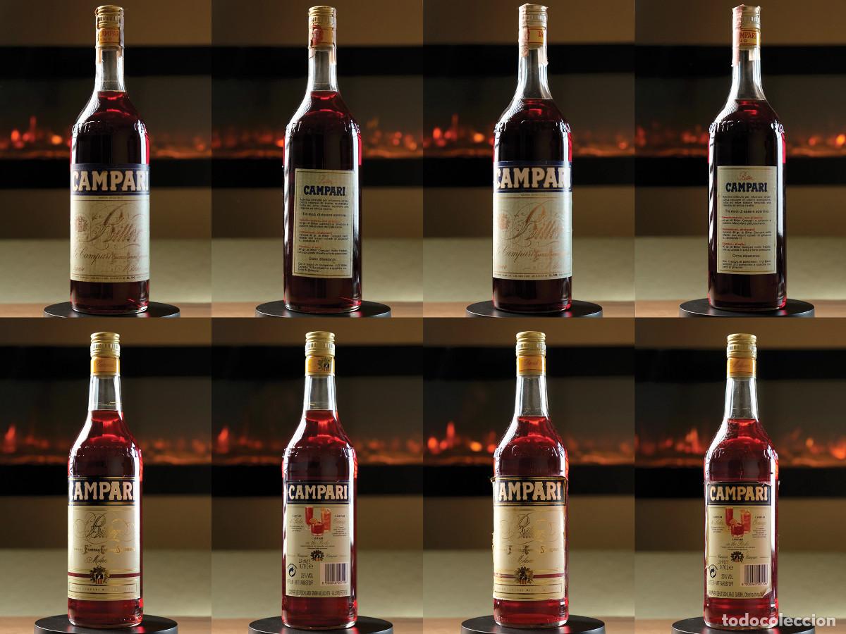 Coleccionismo de vinos y licores: Vintage Campari-Sammlung Set 1970er und 1990er Rarit&auml;t original unge&ouml;ffnet 7x Fl&auml;sche