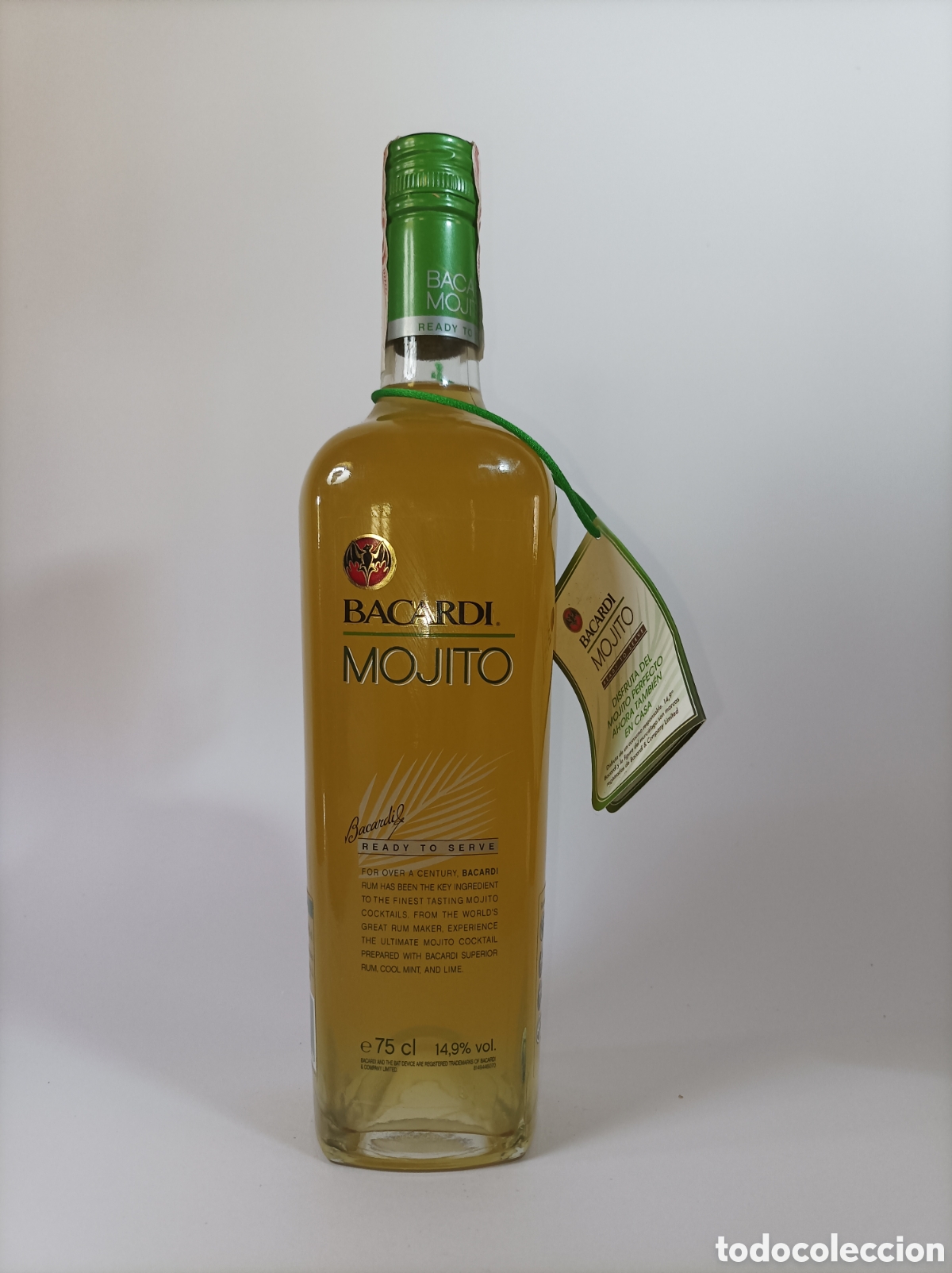 Coleccionismo de vinos y licores: BACARDI MOJITO. 0,70 CL. BOTELLA RON ANTIGUA. VER FOTOS.