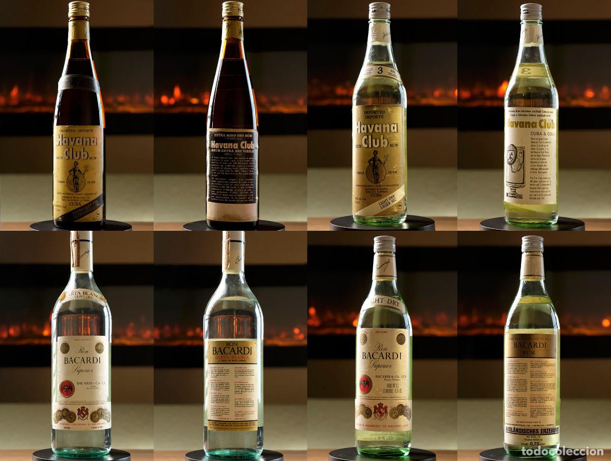 Coleccionismo de vinos y licores: Vintage Rum Sammlung 1970er Bacardi Havana Club unge&ouml;ffnet original Rarit&auml;t 8x Fl&auml;sche
