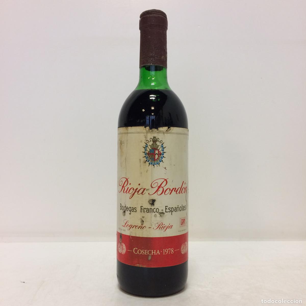 Coleccionismo de vinos y licores: Vino: 1978 Rioja Bord&oacute;n, Bodegas Franco-Espa&ntilde;olas (Rioja)