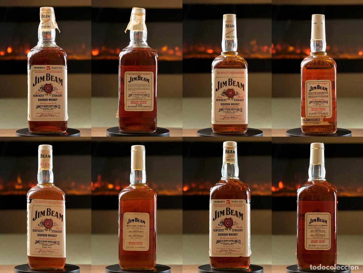 Coleccionismo de vinos y licores: Vintage Jim Beam Bourbon Whiskey Set Sammlung 1960er 1970er unge&ouml;ffnet 9x Flaschen