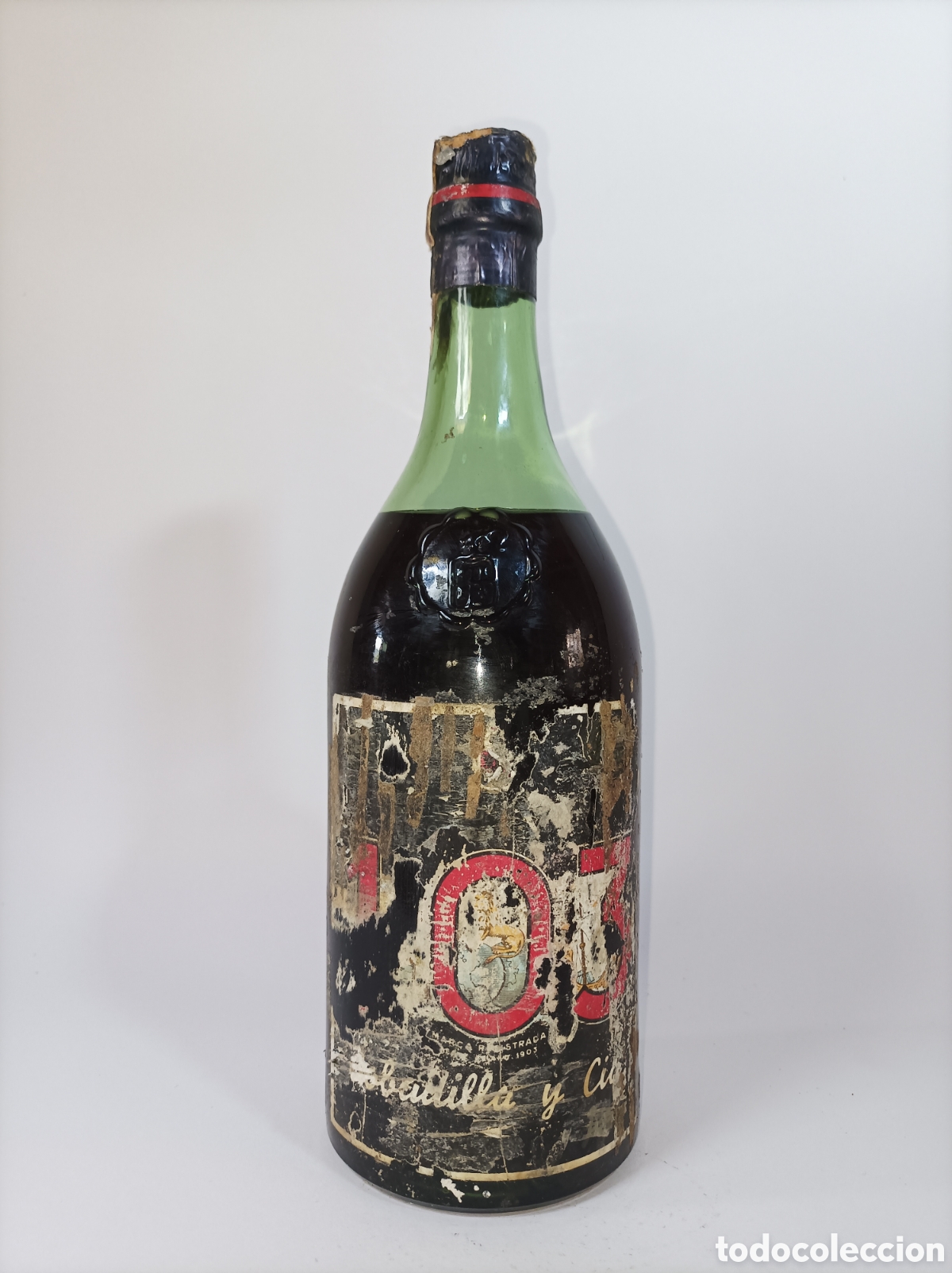 Coleccionismo de vinos y licores: BRANDY 103 BOBADILLA. 1 LITRO. BOTELLA LICOR ANTIGUA.