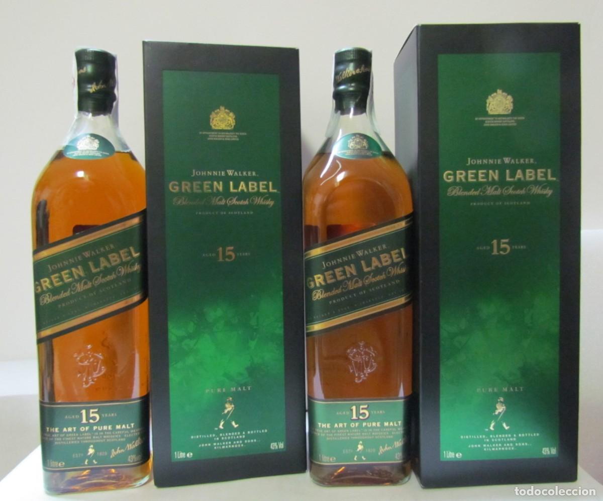 Coleccionismo de vinos y licores: 2 x Johnnie Walker Green Label 15 YO