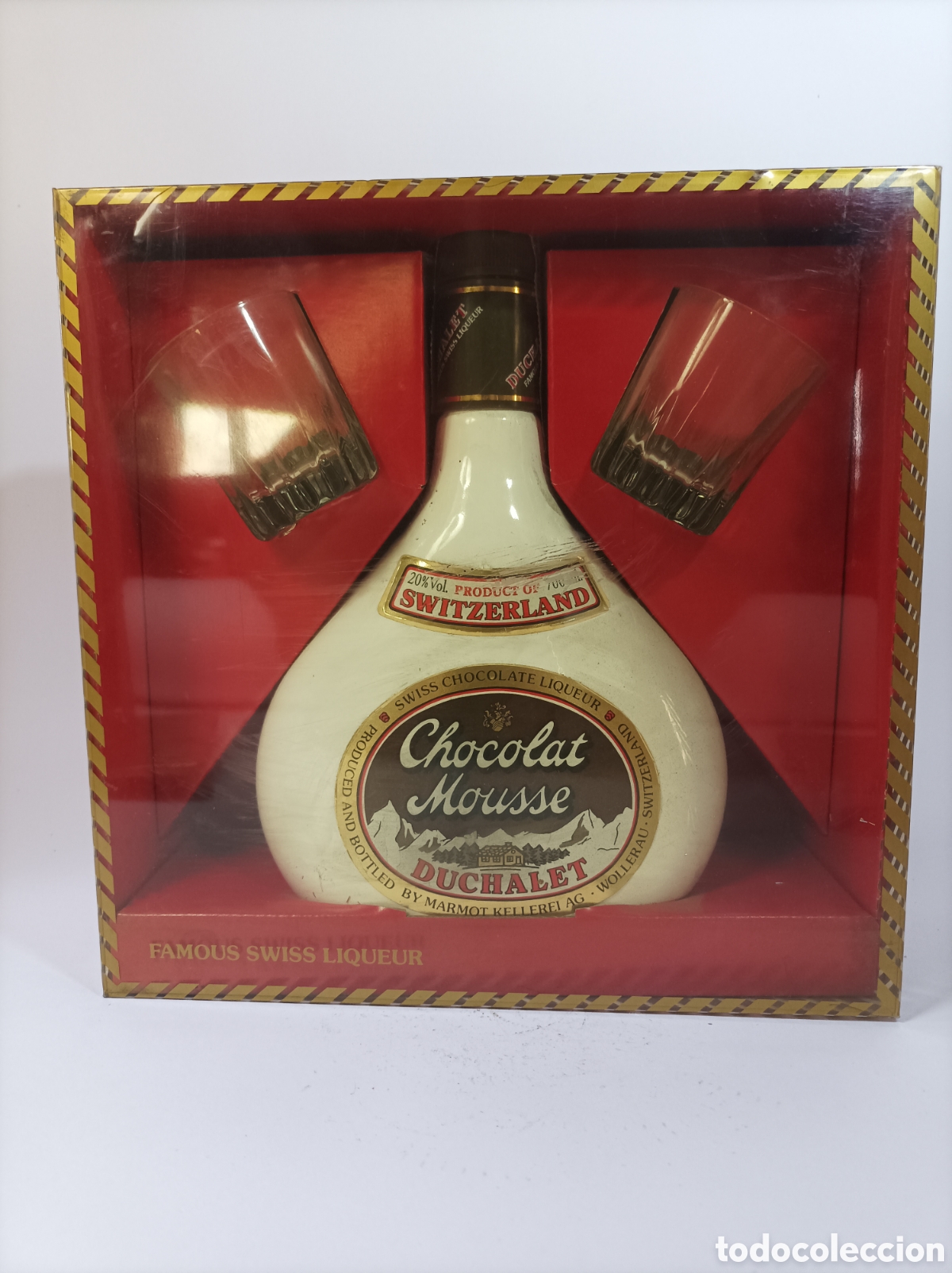 Coleccionismo de vinos y licores: DUCHALET. CHOCOLAT MOUSSE. SUIZA. BOTELLA LICOR ANTIGUA.