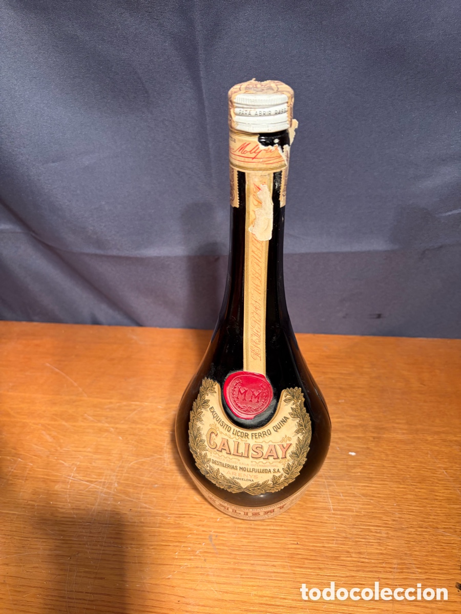 Coleccionismo de vinos y licores: ANTIGUA BOTELLA CALISAY MOLLFULLEDA 1 LITRO A&Ntilde;OS 60/70 &ndash; PRECINTADA