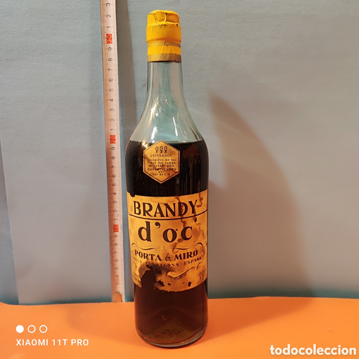 Coleccionismo de vinos y licores: Botella tap&oacute;n de corcho brandy d' Oc.