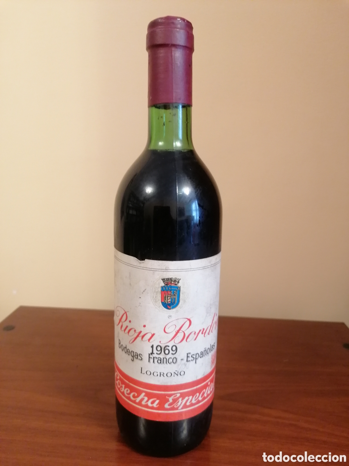 Coleccionismo de vinos y licores: Botella Vino Rioja Bord&oacute;n 1969 Bodegas Franco Espa&ntilde;olas Logro&ntilde;o Cosecha Especial