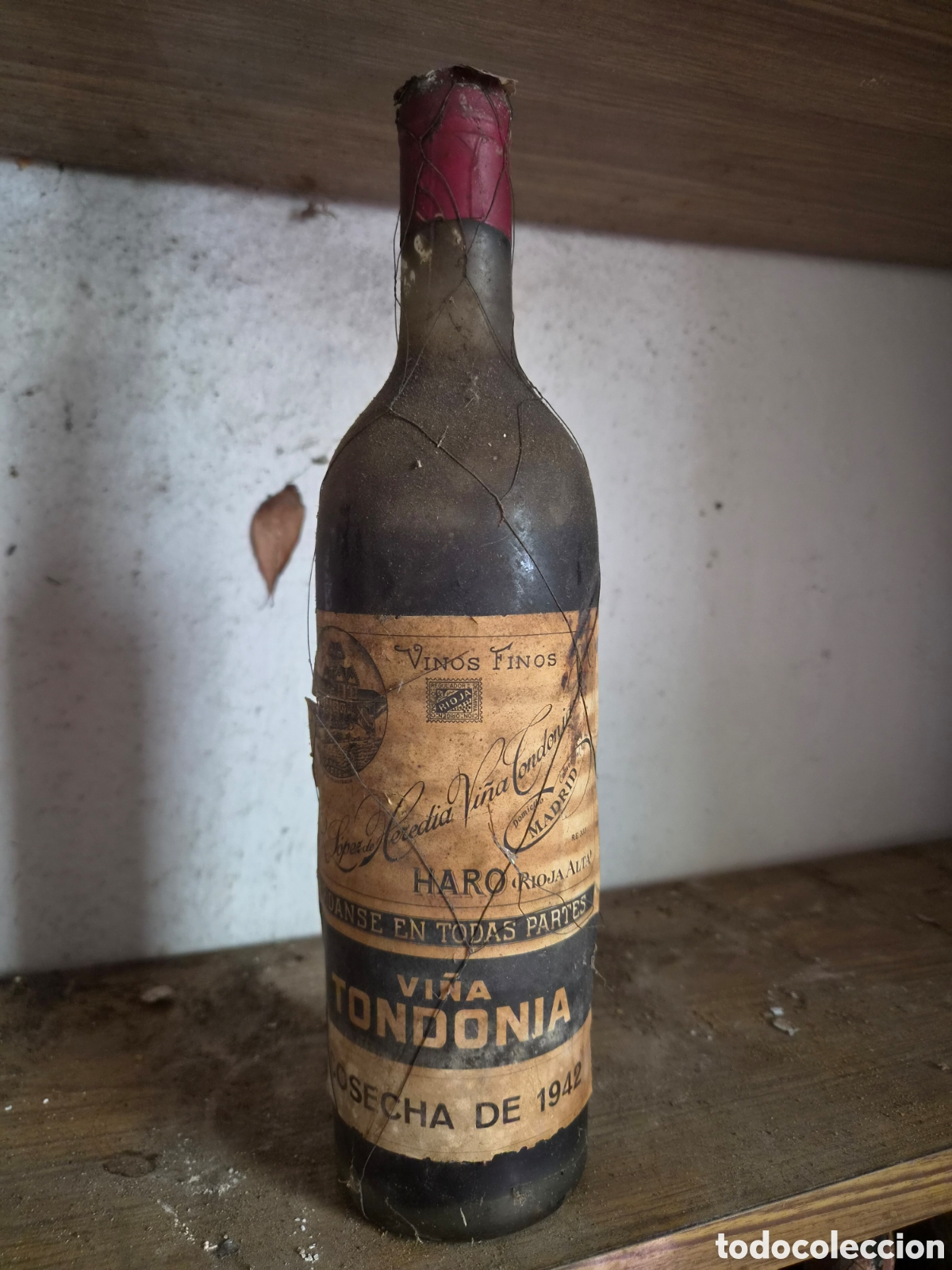 Coleccionismo de vinos y licores: Vi&ntilde;a Tondonia a&ntilde;o 1942