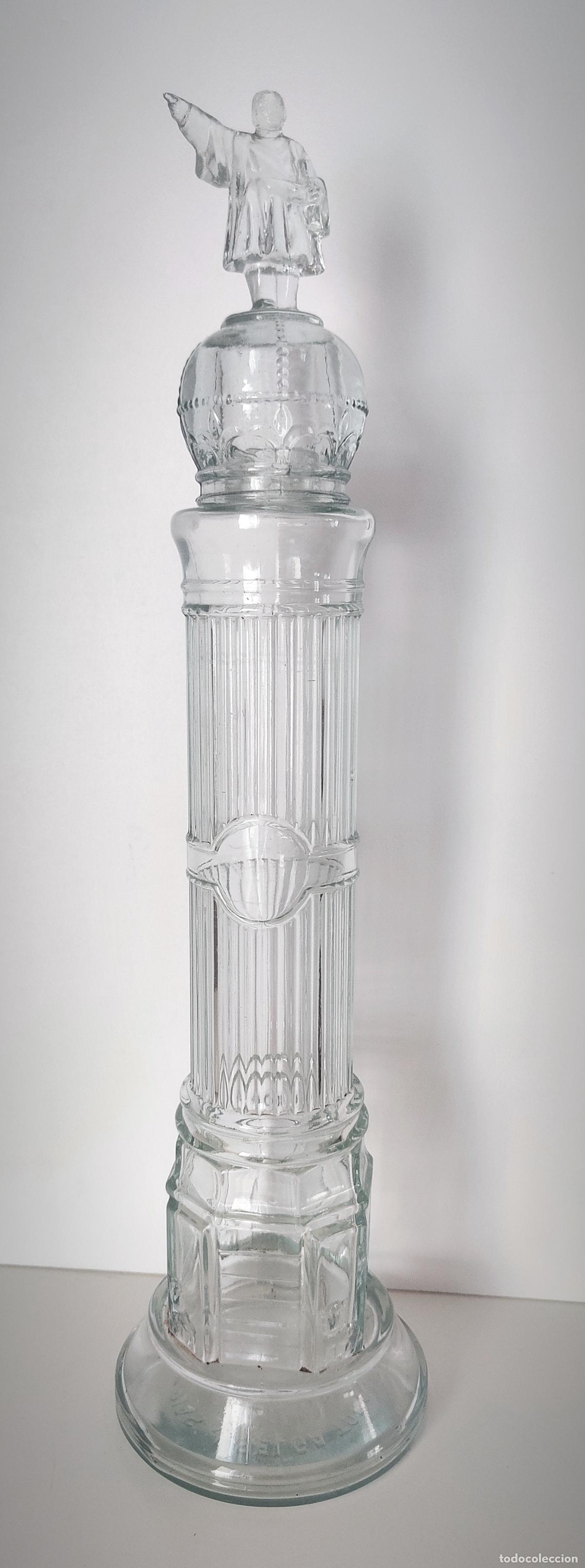 Coleccionismo de vinos y licores: GRAN BOTELLA ESTATUA CRISTOBAL COLON - DESTILERIAS J SELGA TORRAS - MANRESA - 46 CM ALTURA